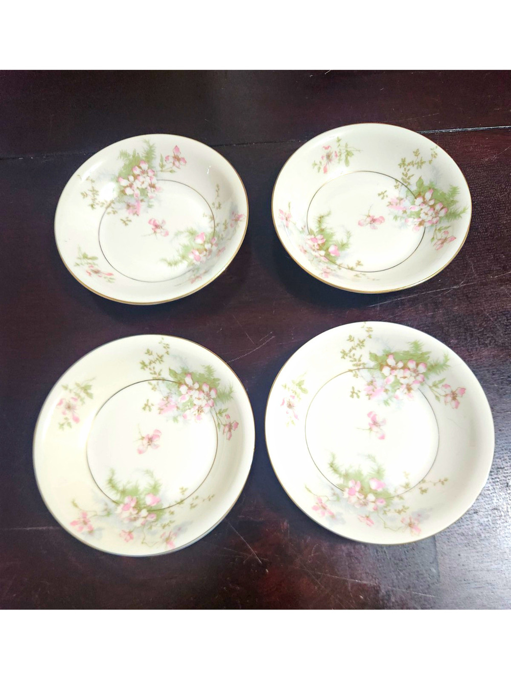 Theodore Haviland New York Apple Blossom White Porcelain Berry Bowls Set of 4